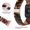 Picture of HOPO Compatible With Apple Watch Band Series Ultra 8 7 SE 6 5 4 3 2 1 Thin Light Resin Strap Bracelet With Stainless Steel Buckle Replacement For iWatch (Tortoiseshell/Starlight,38/40/41mm)