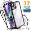 Picture of Temdan for iPhone 14 Case Waterproof,Built-in 9H Tempered Glass Screen Protector [14FT Military Dropproof][IP68 Underwater][Dustproof][Real 360] Full Body Shockproof Protective Case-Purple