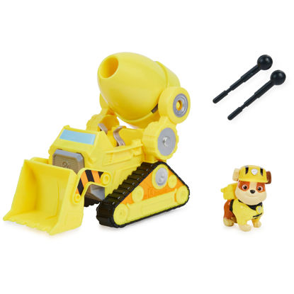 Picture of Paw Patrol, Rubble’s Deluxe Movie Transforming Toy Car with Collectible Action Figure, Kids Toys for Ages 3 and Up