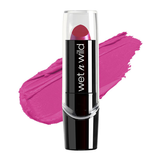 Picture of wet n wild Silk Finish Lipstick| Hydrating Lip Color| Rich Buildable Color| Fuchsia with Blue Pearl