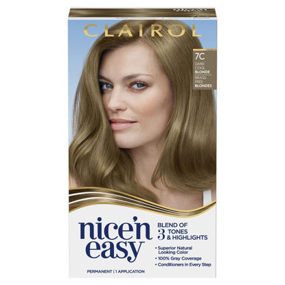 Picture of Clairol Nice'n Easy Permanent Hair Dye, 7C Dark Cool Blonde Hair Color, Pack of 1