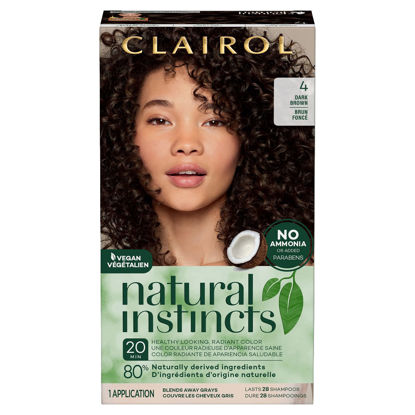 Picture of Clairol Natural Instincts Demi-Permanent Hair Dye, 4 Dark Brown Hair Color, Pack of 1