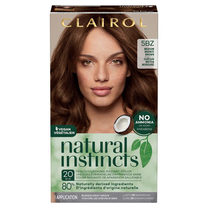 Picture of Clairol Natural Instincts Demi-Permanent Hair Dye, 5BZ Medium Bronze Brown Hair Color, Pack of 1