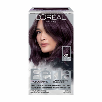 Picture of L’Oréal Paris Feria Multi-Faceted Shimmering Permanent Hair Color Hair Dye, 521 Cool Amethyst