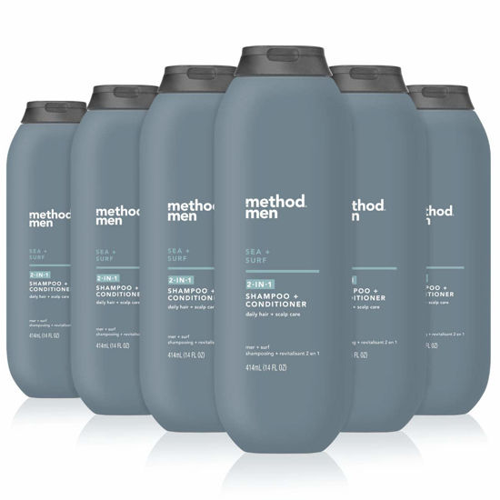 Picture of Method Men 2-in-1 Shampoo + Conditioner; Sea + Surf; Pack Of 6; Sea & Surf; 6 Count