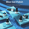 Picture of modelones Blue Gel Nail Polish - 6 Colors Blue Gel Polish Summer Sky Blue Barely Pink Nail Polish Soak Off Dark Navy Blue Gel Nail LED Gray Blue Nail Art French Manicure DIY Home Salon Gifts for Women