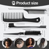 Picture of SWEET VIEW 4 Pcs Hair Styling Brush Set with 1 Pcs Edge Brush 1 Pcs Bristle Hair Brush 1 Pcs Rat Tail Comb 1 Pcs Wide Tooth Comb, Hair Comb Set for Slick Baby Hair and Flyaways - Black