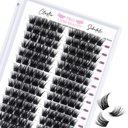 Picture of Lash Clusters 140 Pcs Cluster Lashes 14 Pairs Eyelash Clusters DIY Eyelash Extension Individual Cluster Eyelashes Mix Length Fluffy Super Thin Band Reusable Soft & Comfortable(Flipped-D-mix)