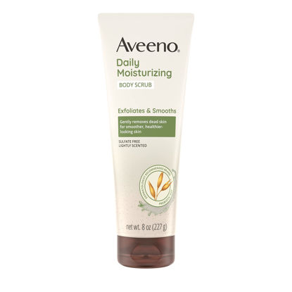 Picture of Aveeno Daily Moisturizing Body Scrub, Exfoliating Body Wash for Smoother, Healthier Looking Skin, Soothing Prebiotic Oat Formula, Sulfate-Free, Soap-Free & Dye-Free, 8 oz