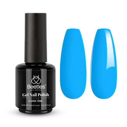 Picture of Beetles Gel Nail Polish, 1 Pcs 15ml Aquarius Blue Gel Polish Soak Off Nail Art Manicure Salon DIY Gel Nail Design Nail Lamp Needed