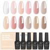 Picture of beetles Gel Polish 12 Colors Gel Builder for Nails 8-in-1, White Pink Nude Hard Gel Builder Extension Color Gel Nail Strengthener Base Gel Rhinestone Jelly Gel Glue Gel in a Bottle