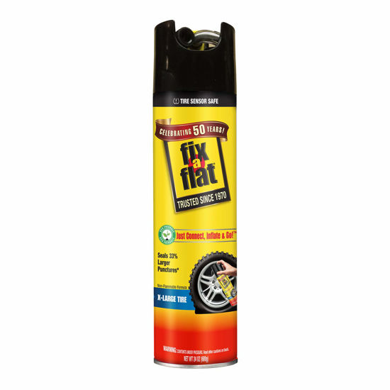 Picture of Fix-A-Flat S60369 Aerosol Emergency Flat Tire Repair and Inflator, for X-Large Tires, Eco-Friendly Formula, Universal Fit for All Cars, Trucks and SUVs, 24 oz. (Pack of 1)