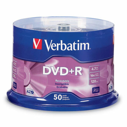 Picture of Verbatim DVD+R Blank Discs AZO Dye 4.7GB 16X Recordable Disc - 50 Discs Spindle