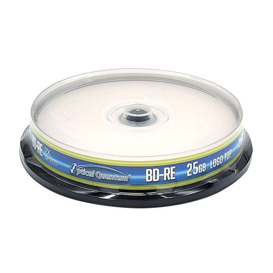 Picture of Optical Quantum 2X 25GB BD-RE Logo Top Blu-ray Blank Media - 10 Discs Cakebox OQBDRE02LT-10