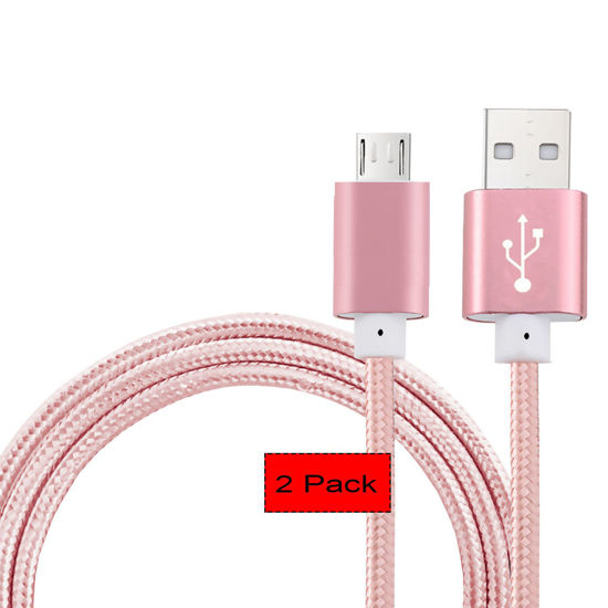 Picture of [2Pack]5 Ft Replacement micro USB Cable,CaseHQ data usb cord Compatible with Amazon Kindle, Kindle Touch,Fire, Kindle Keyboard, Kindle DX, HD, HDX,8.9", Kindle Paperwhite,Voyage,Echo Dot.etc-Srosegold