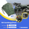 Picture of Sandbaggy - Heavy Duty Empty SandBags with UV Protection - Size: 14" x 26", Color: Green - Military Grade Sandbags for Flooding Trusted by US Military & National Park Service - Great for Weight - (100 Bags)