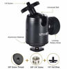 Picture of UTEBIT 2 Pack Tripod Ball Head with Hot Shoe Mini Ball Head Camera Mount Adapter 360° Panoramic BallHeads 1/4" Screw Thread Compatible for Vive Flash Light DSLR