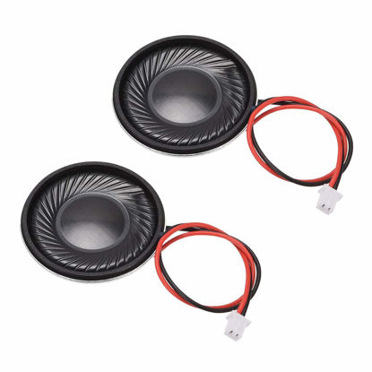 Picture of uxcell 1W 8 Ohm DIY Magnetic Speaker 28mm Round Shape Replacement Loudspeaker with PH2.0/1.25mm-2P Terminal Line for Electronic 2pcs