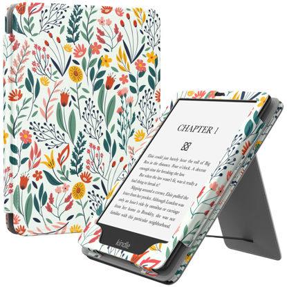 Picture of MoKo Case for 6.8" Kindle Paperwhite (11th Generation-2021) and Kindle Paperwhite Signature Edition, Slim PU Shell Cover Case with Auto-Wake/Sleep for Kindle Paperwhite 2021, Flowers