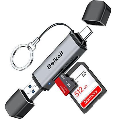 SD Card Reader, uni Memory Card Reader 4 in 1 USB C USB 3.0 Dual Connector  Adapter Simultaneously Read SD MS CF TF Cards Supports Micro SD/Micro  SDXC/SDHC/MMC/MS Pro Duo, etc 