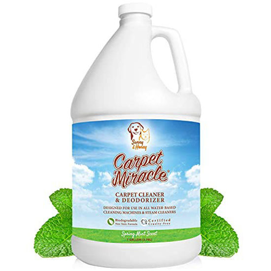 Picture of Carpet Miracle - Carpet Cleaner Shampoo Solution for Machine Use, Deep Stain Remover and Odor Deodorizing Formula, Use On Rug Car Upholstery and Carpets (1 Gallon)