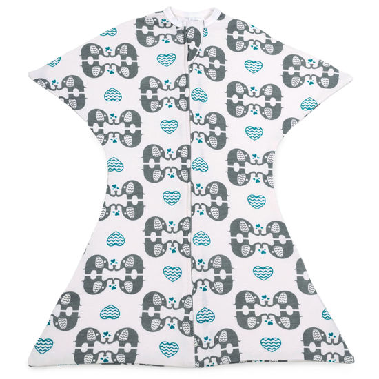 Picture of SleepingBaby Zipadee-Zip Transition Swaddle - Cozy Baby Sleep Sack with Zipper Convenience - Roomy Baby Wearable Blanket for Easy Diaper Changes - eLOVEphant, X-Large (2T-3T)