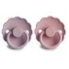 Picture of FRIGG Daisy Natural Rubber Baby Pacifier | Made in Denmark | BPA-Free (Baby Pink/Soft Lilac, 6-18 Months) 2-Pack