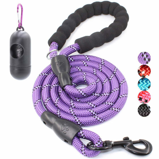 Picture of BAAPET 2/4/5/6 FT Dog Leash with Comfortable Padded Handle and Highly Reflective Threads for Small Medium and Large Dogs (4FT-1/2'', Purple)