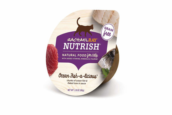 Picture of Rachael Ray Nutrish Natural Wet Cat Food, Ocean Fish-A-Licious Recipe, 2.8 Ounce Cup (Pack of 12), Grain Free