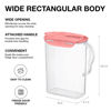 Picture of LocknLock Aqua Fridge Door Water Jug with Handle BPA Free Plastic Pitcher with Flip Top Lid Perfect for Making Teas and Juices, 3 Quarts, Pink