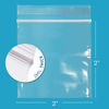 Picture of Clear Plastic RECLOSABLE Zip Bags - Bulk GPI Pack of 100 2" x 2" 2.5 mil Thick Strong Poly Baggies with Resealable Zip Top Lock for Pills, Meds, Jewelry, Travel, Storage, Packaging & Shipping.