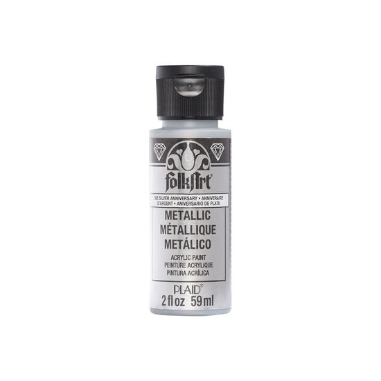 Picture of FolkArt Metallic Acrylic Paint in Assorted Colors (2-Ounce), 506 Silver Anniversary