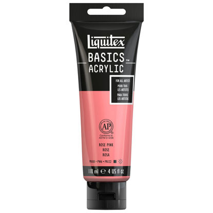 Picture of Liquitex BASICS Acrylic Paint, 118ml (4-oz) Tube, Rose Pink