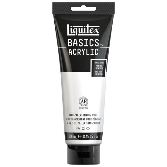 Picture of Liquitex BASICS Acrylic Paint, 250ml (8.5-oz) Tube, Transparent Mixing White