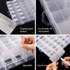 Picture of OUTUXED 2pack 36 Grids Clear Plastic Organizer Box Container Craft Storage with Adjustable Dividers for Beads Organizer Art DIY Crafts Jewelry Fishing Tackles with 5 Sheets Label Stickers