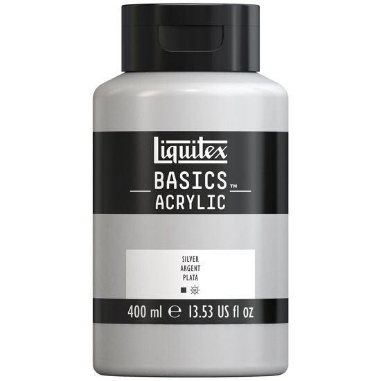 Picture of Liquitex BASICS Acrylic Paint, 400ml (13.5-oz) Bottle, Silver