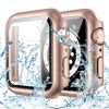 Picture of Goton Waterproof Case for Apple Watch 40mm SE (2nd Gen) Series 6 5 4 Screen Protector, Tempered Glass Hard PC Bumper Face Cover Designed for iWatch Accessories 40 mm Original Rose Gold