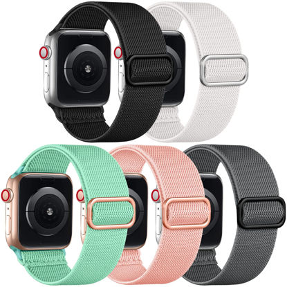 Picture of Adorve Compatible with Apple Watch Bands 49mm 45mm 44mm 42mm for Men Women, Braided Stretchy Solo Loop Elastic Wristband for iWatch Ultra SE Series 8 7 6 5 4 3 2 1, 42 mm 44 mm 45 mm 49 mm