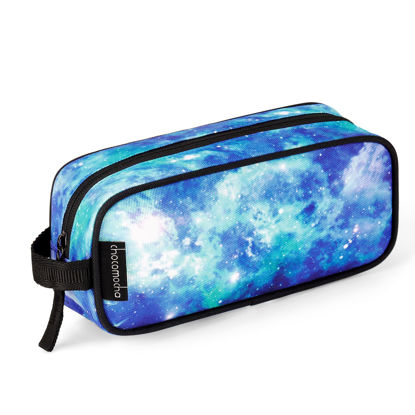 Picture of Choco Mocha Galaxy Pencil Case for Boys Toddler, Soft Zipper Small Pencil Pouch for Little Boys, Kids Pencil Bag for Boys, Blue