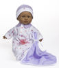 Picture of La Baby Boutique Hispanic 11 inch Small Soft Body Baby Doll dressed in Purple for Children 12 Months and older