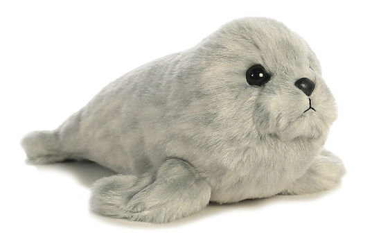 Picture of Aurora® Adorable Mini Flopsie™ Harbor Seal Stuffed Animal - Playful Ease - Timeless Companions - Gray 8 Inches