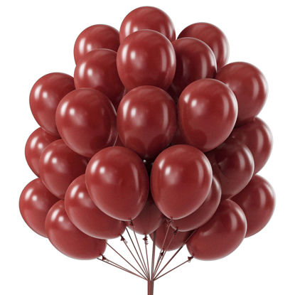 Picture of PartyWoo Ruby Red Balloons, 50 pcs 12 Inch Dark Red Balloons, Maroon Balloons for Balloon Garland Arch as Party Decorations, Birthday Decorations, Wedding Decorations, Baby Shower Decorations