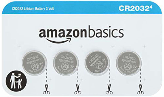 Basics 4-Pack CR2032 Lithium Coin Cell Battery, 3 Volt, Long Lasting  Power, Mercury-Free