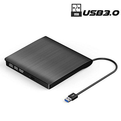 Picture of External DVD Drive, SUMBOAT USB 3.0 Portable Slim DVD CD Rom Burner Rewriter Driver,High Speed Data Transfer for Laptop Mac 10 OS Windows XP /2003/Vista/Win 7/ Win 8/Win 10 Linux