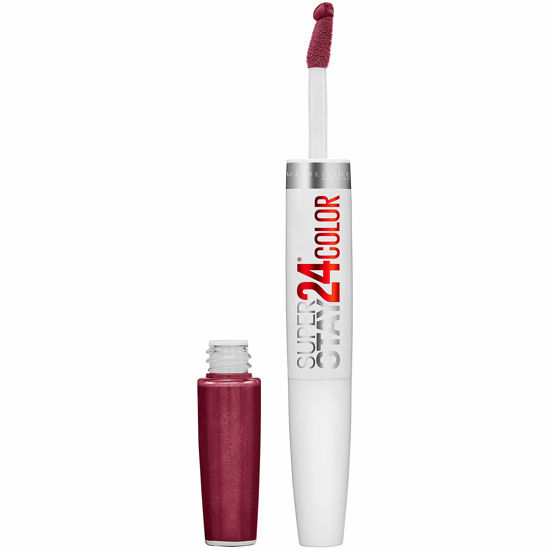 Picture of Maybelline New York Super Stay 24, 2-Step Liquid Lipstick Makeup, Long Lasting Highly Pigmented Color with Moisturizing Balm, Unlimited Raisin, Purple, 1 Count