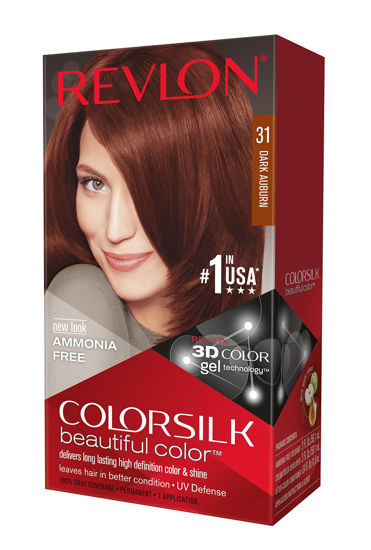 Picture of Revlon ColorSilk Haircolor, Dark Auburn, 4.40 Total Ounces (Pack of 3)