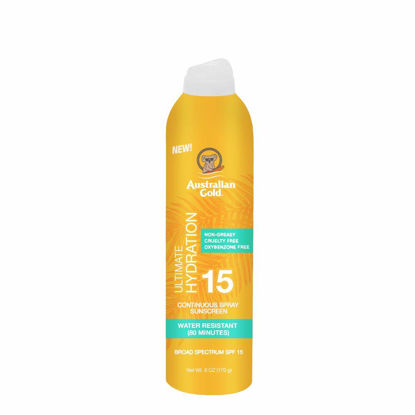 Picture of Australian Gold Continuous Spray Sunscreen SPF 15, 6 Ounce, Dries Fast, Broad Spectrum, Water Resistant, Non-Greasy, Oxybenzone Free, Cruelty Free,A70908