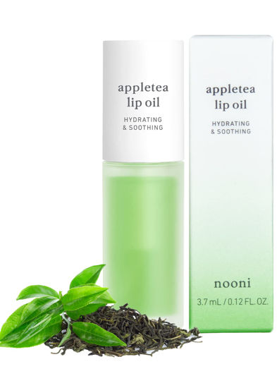 Picture of NOONI Korean Lip Oil - Appletea | with Apple Seed Oil, Lip Stain, Moisturizing, Glowing, Revitalizing, and Tinting for Dry Lips with Green Tea Extract, 0.12 Fl Oz (Clear)