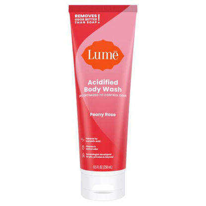 Picture of Lume Acidified Body Wash - 24 Hour Odor Control - Removes Odor Better than Soap - Moisturizing Formula - SLS Free, Paraben Free - Safe For Sensitive Skin - 8.5 ounce (Peony Rose)