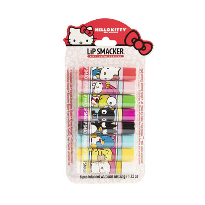 Picture of Lip Smacker Sanrio Hello Kitty and Friends 8-Piece Flavored Lip Balm, Clear, For Kids, My Melody, Little Twin Stars, and Chococat
